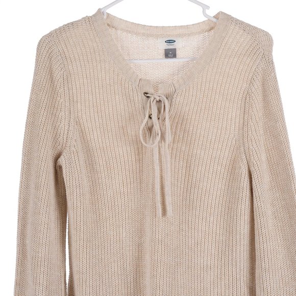Old Navy Beige Knit Soft Sweater Medium - Picture 2 of 7